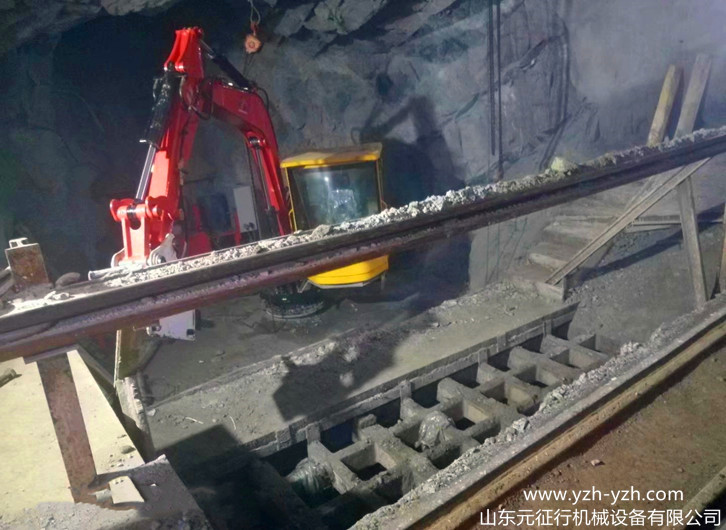 Гидравлическая каменная дробилка стационарного типа используется на подземном руднике